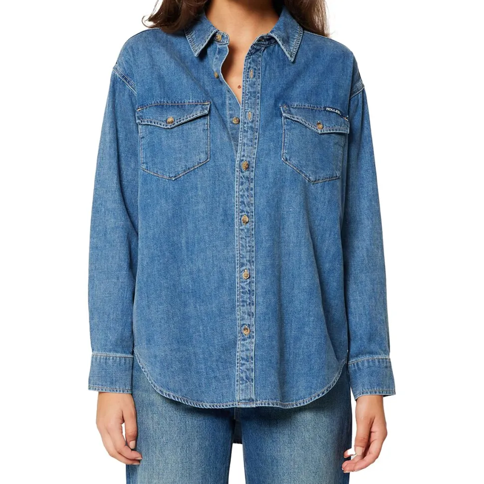 Classic Denim Worn Shirt - Women's