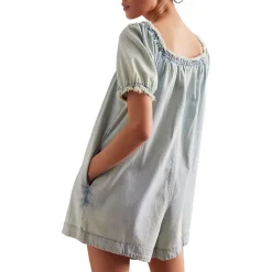 Daisy Denim Babydoll Romper - Women's