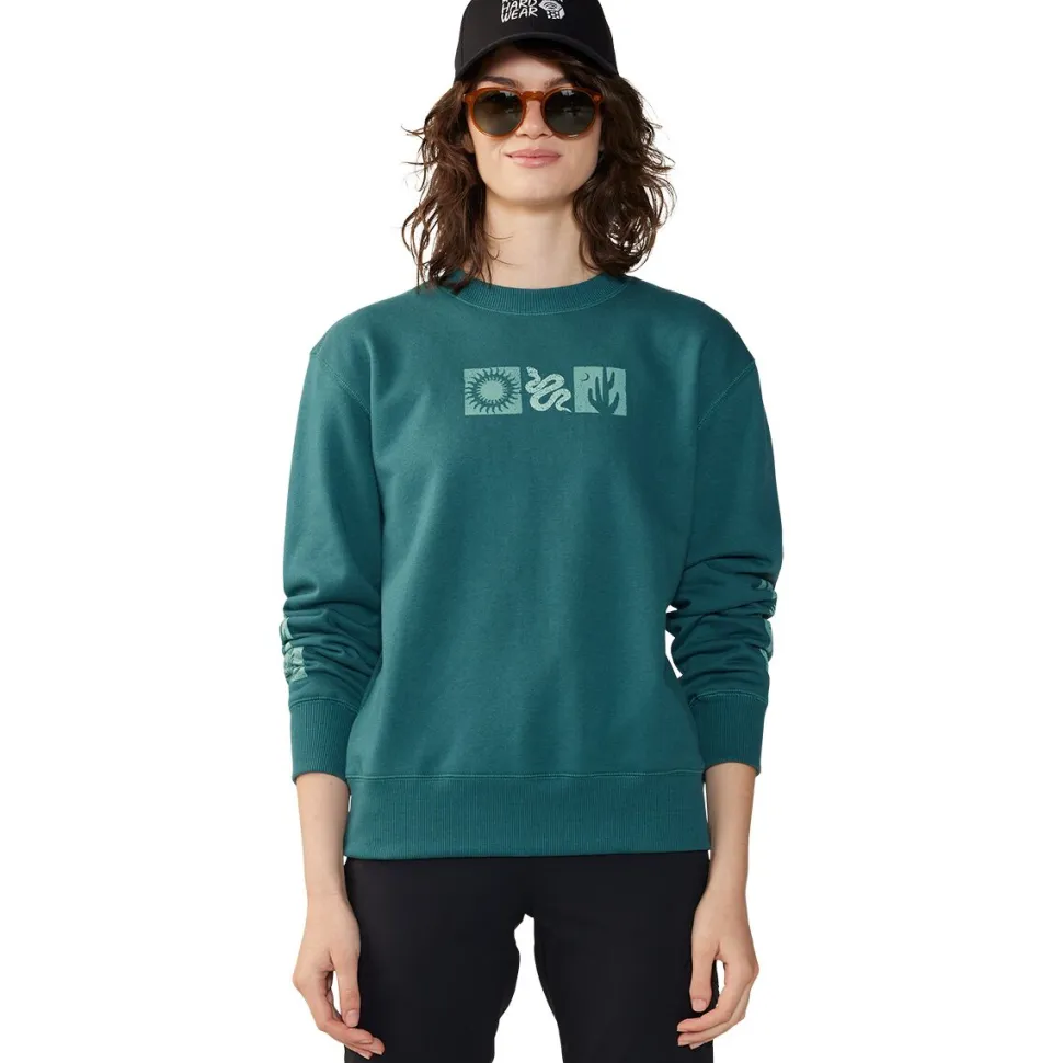 Desert Check Pullover Crew Sweatshirt - Women's