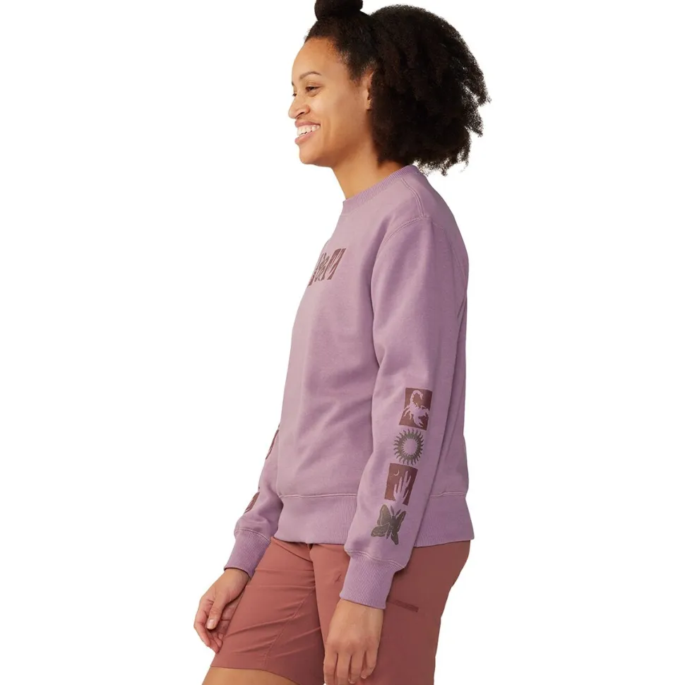 Desert Check Pullover Crew Sweatshirt - Women's