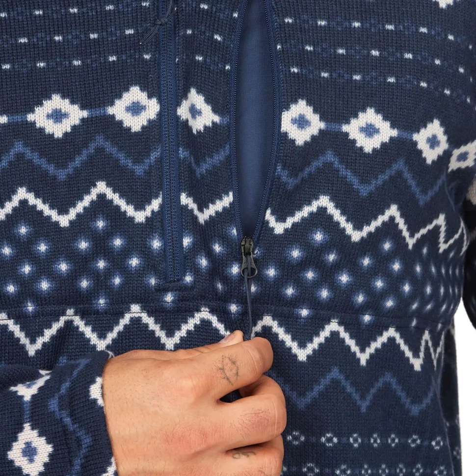Heavyweight Drop Line Printed 1/2-Zip - Men's
