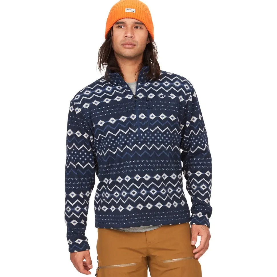 Heavyweight Drop Line Printed 1/2-Zip - Men's