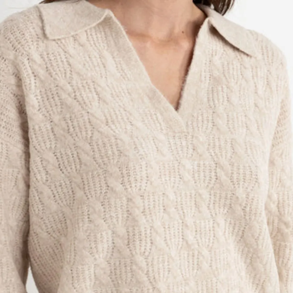Lexie V-Neck Collared Jumper - Women's