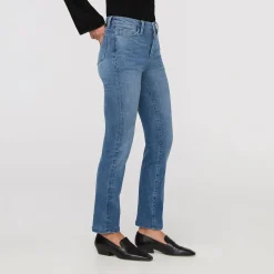 No Sweat Denim High Rise Slim Straight Pant - Women's