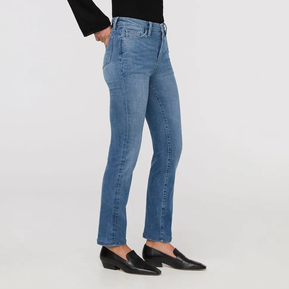 No Sweat Denim High Rise Slim Straight Pant - Women's
