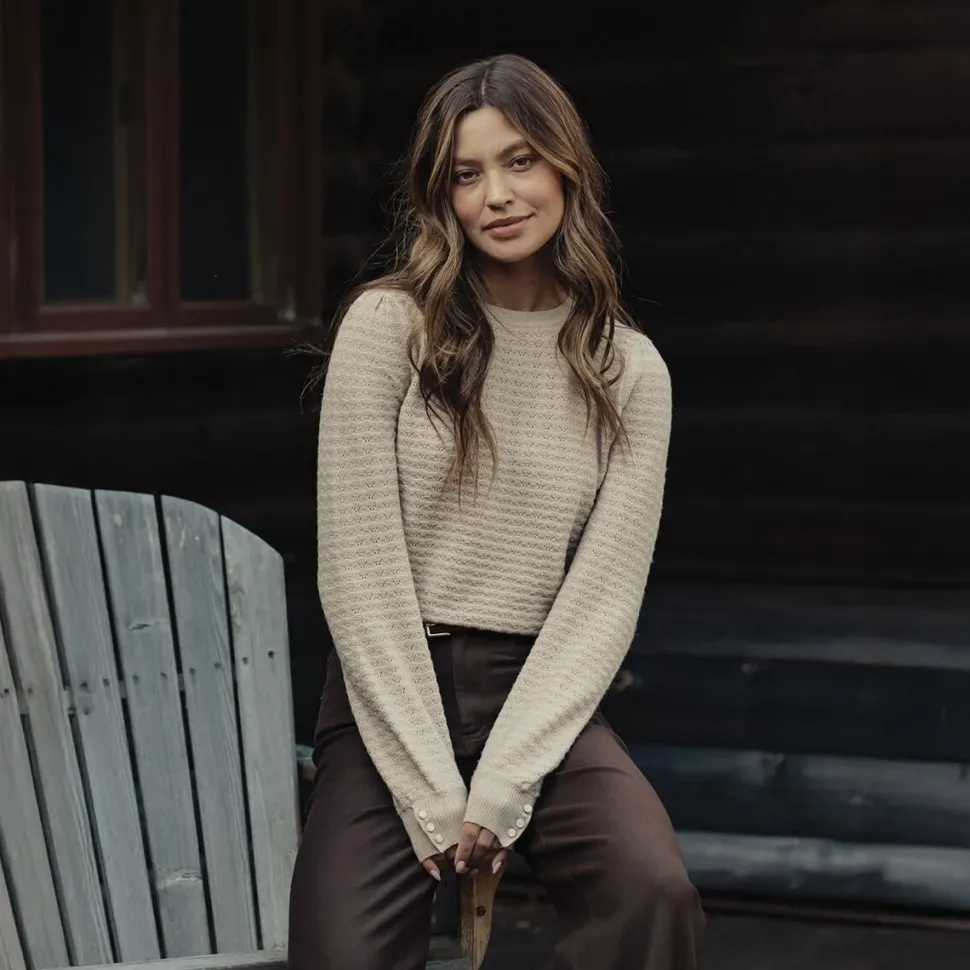 Olivia Pointelle Crew Sweater - Women's