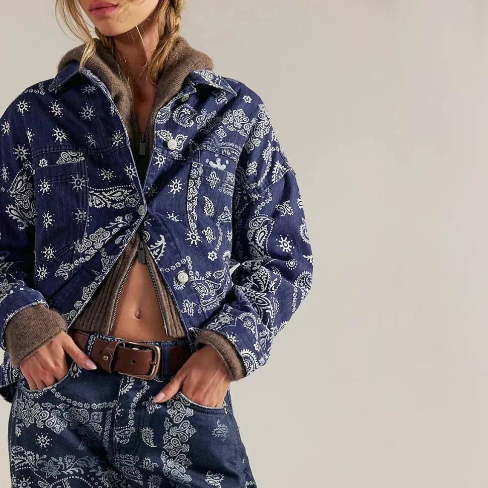 Opal Swing Printed Denim Jacket - Women's