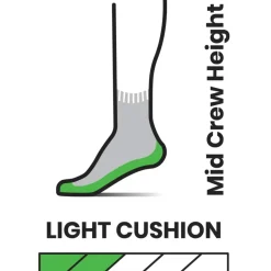 Performance Hike Light Cushion Striped Mid Crew Sock