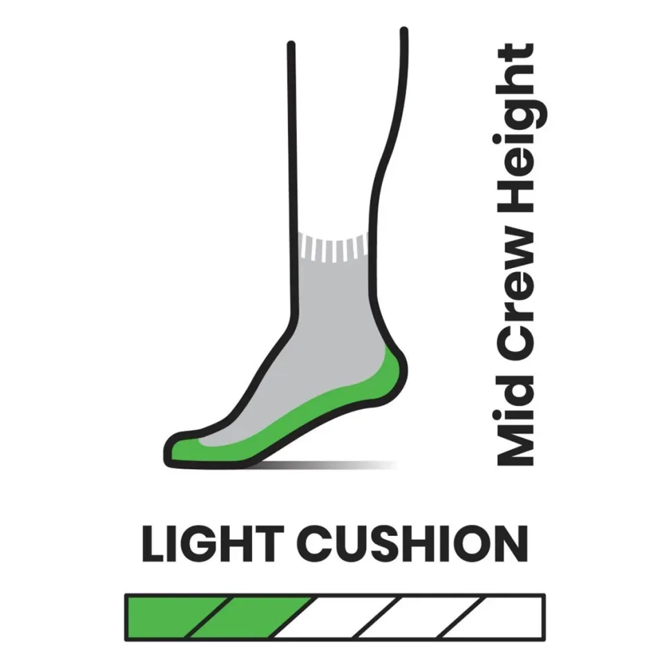 Performance Hike Light Cushion Striped Mid Crew Sock