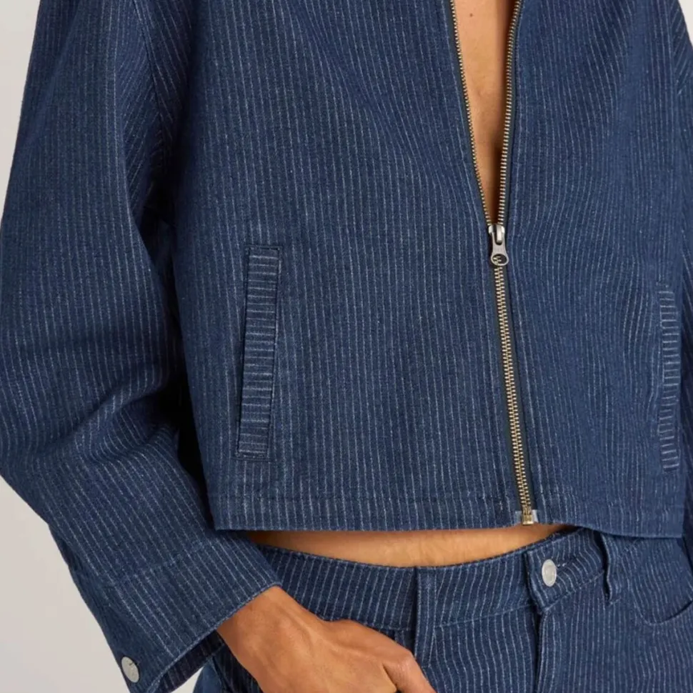 Pinstripe Cropped Jacket - Women's