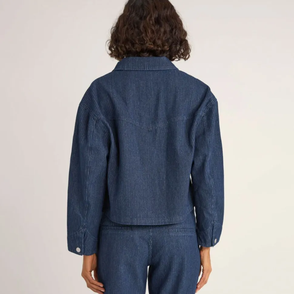 Pinstripe Cropped Jacket - Women's