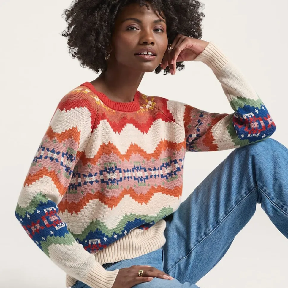 Raglan Cotton Graphic Sweater - Women's