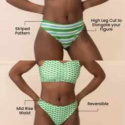Reversible High Leg Bikini Bottom - Women's