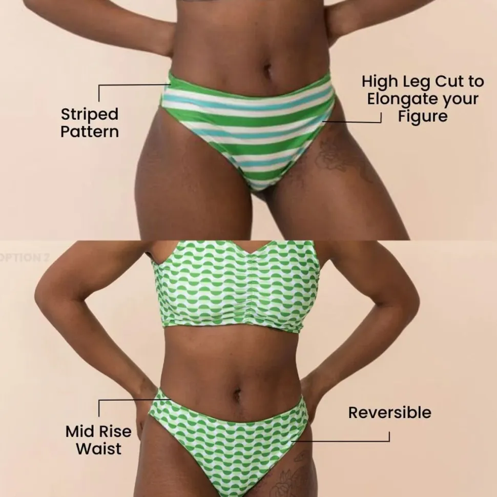 Reversible High Leg Bikini Bottom - Women's