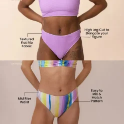 Reversible High Leg Bikini Bottom - Women's