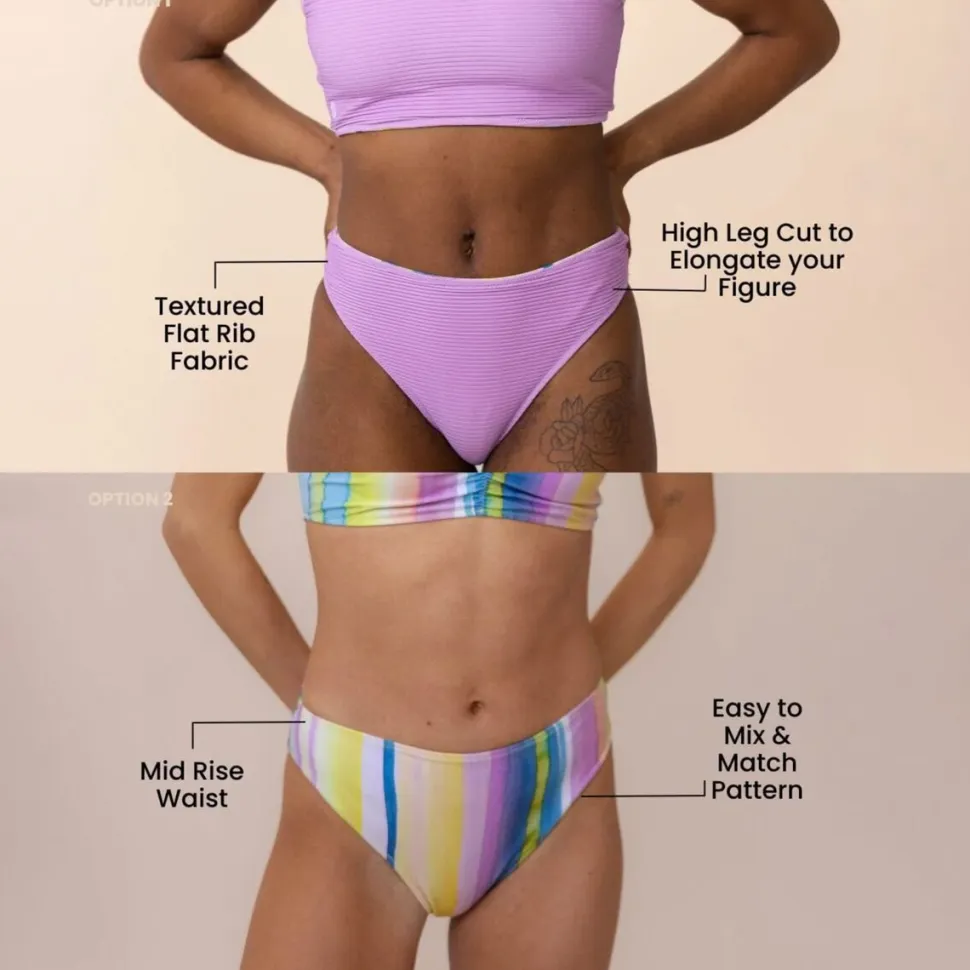 Reversible High Leg Bikini Bottom - Women's