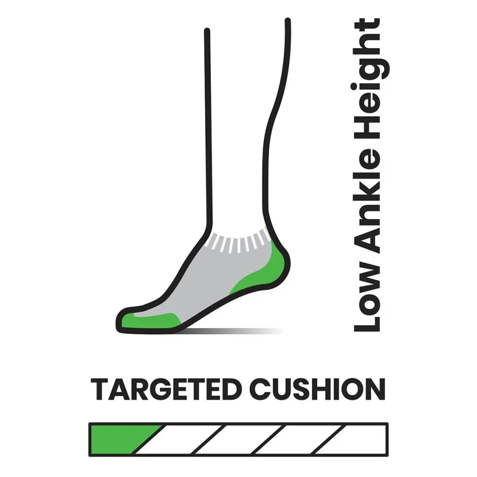 Run Targeted Cushion Stripe Low Ankle Sock - Women's
