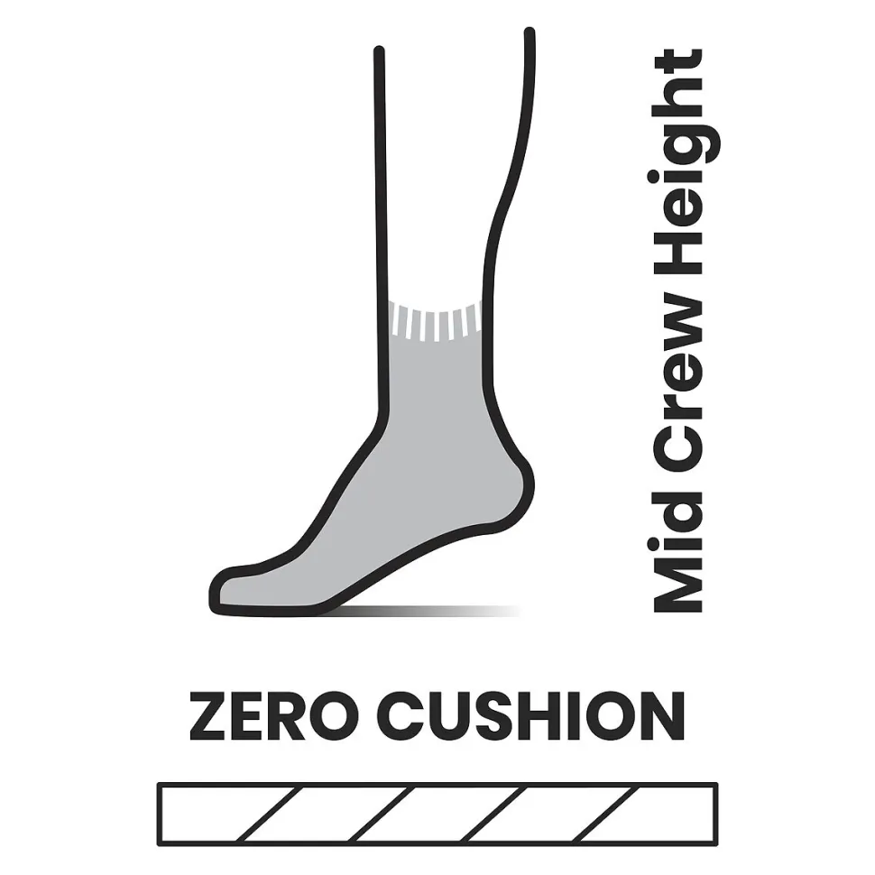 Run Zero Cushion Mid Crew Pattern Sock