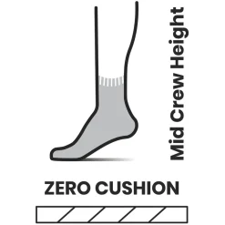 Run Zero Cushion Mid Crew Pattern Sock
