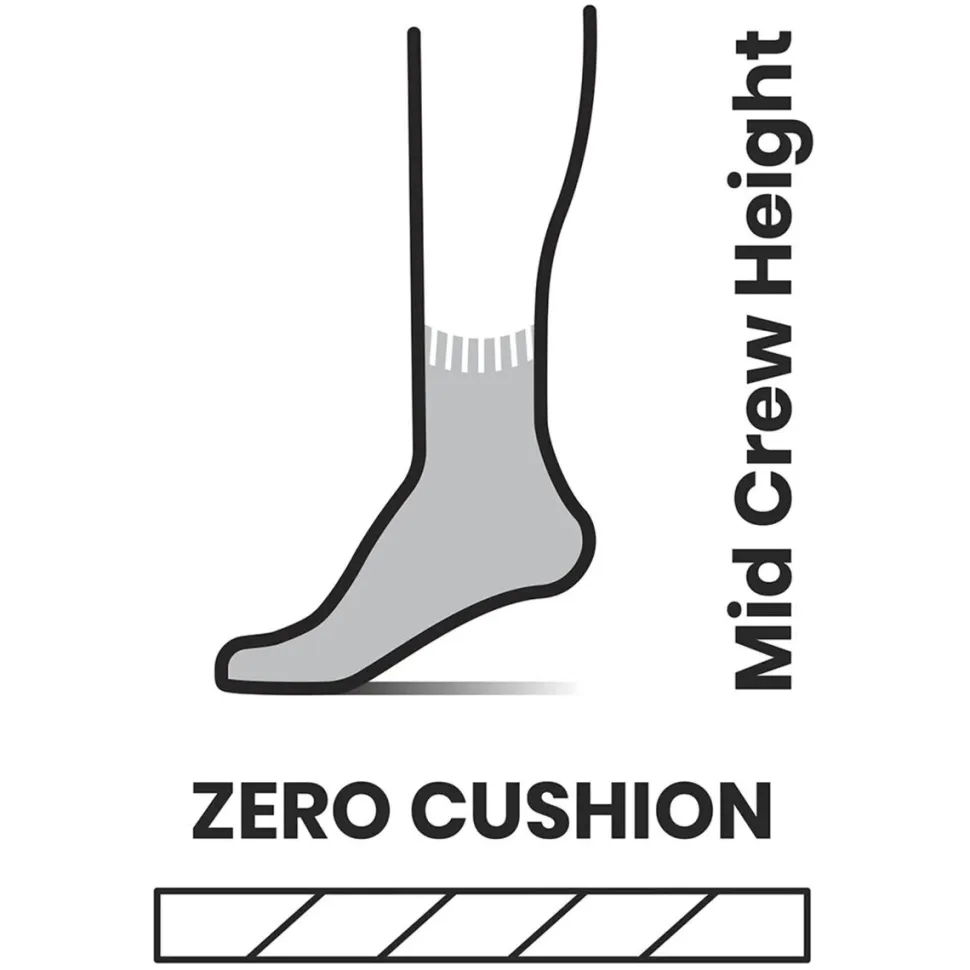 Run Zero Cushion Mid Crew Pattern Sock