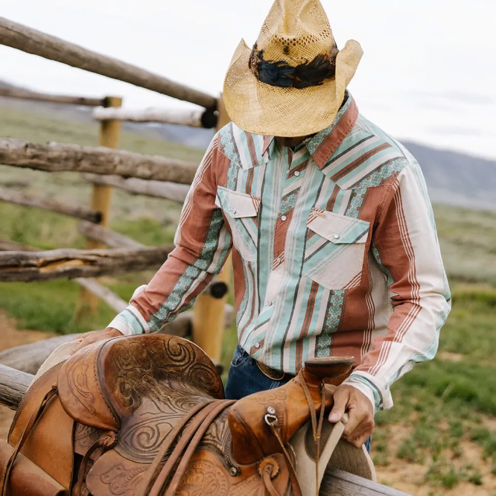 Serape Pearl Snap Long-Sleeve Shirt - Men's
