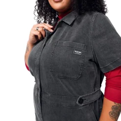 The Essential Short-Sleeve Denim High Waisted Coverall