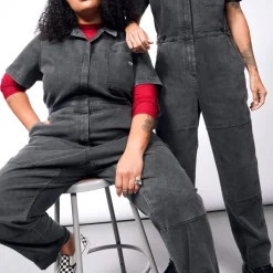 The Essential Short-Sleeve Denim High Waisted Coverall