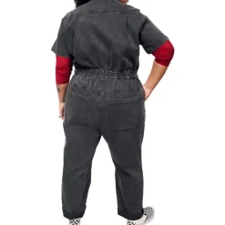 The Essential Short-Sleeve Denim High Waisted Coverall