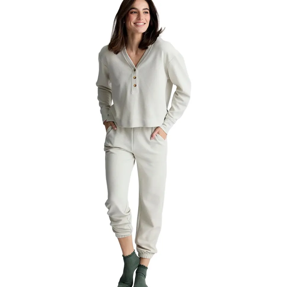 Waffle Long-Sleeve Henley Top - Women's