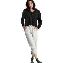 Waffle Long-Sleeve Henley Top - Women's